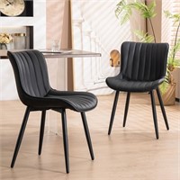 YOUNUOKE Set of 2 Black Dining Chairs