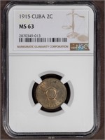 1915 2C CUBA CENTAVO MS63 NGC