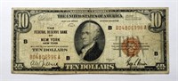 1929 $10 NATIONAL CURRENCY "NEW YORK"