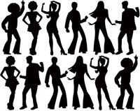 12 Pcs Disco Dance Silhouettes Cutouts Large