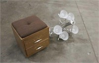 Ceiling Light Fixture & Cushioned Seat 2-Drawer