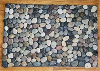 Smooth River Rock Stone Floor Mat Indoor Outdoor