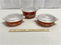 3 Pyrex Autumn Harvest Bake, Serve, Store Dishes