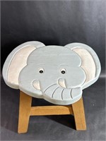 Elephant Face Childs Wooden Stool