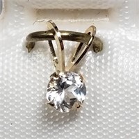 $120 14K White Topaz Pendant