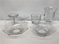 Assorted Etched Glassware