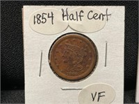 1854 Half Cent