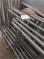 Steel scaffolding, masonry