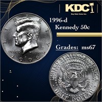 1996-d Kennedy Half Dollar 50c Grades GEM++ Unc