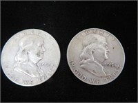 1953, 54 USA half dollars