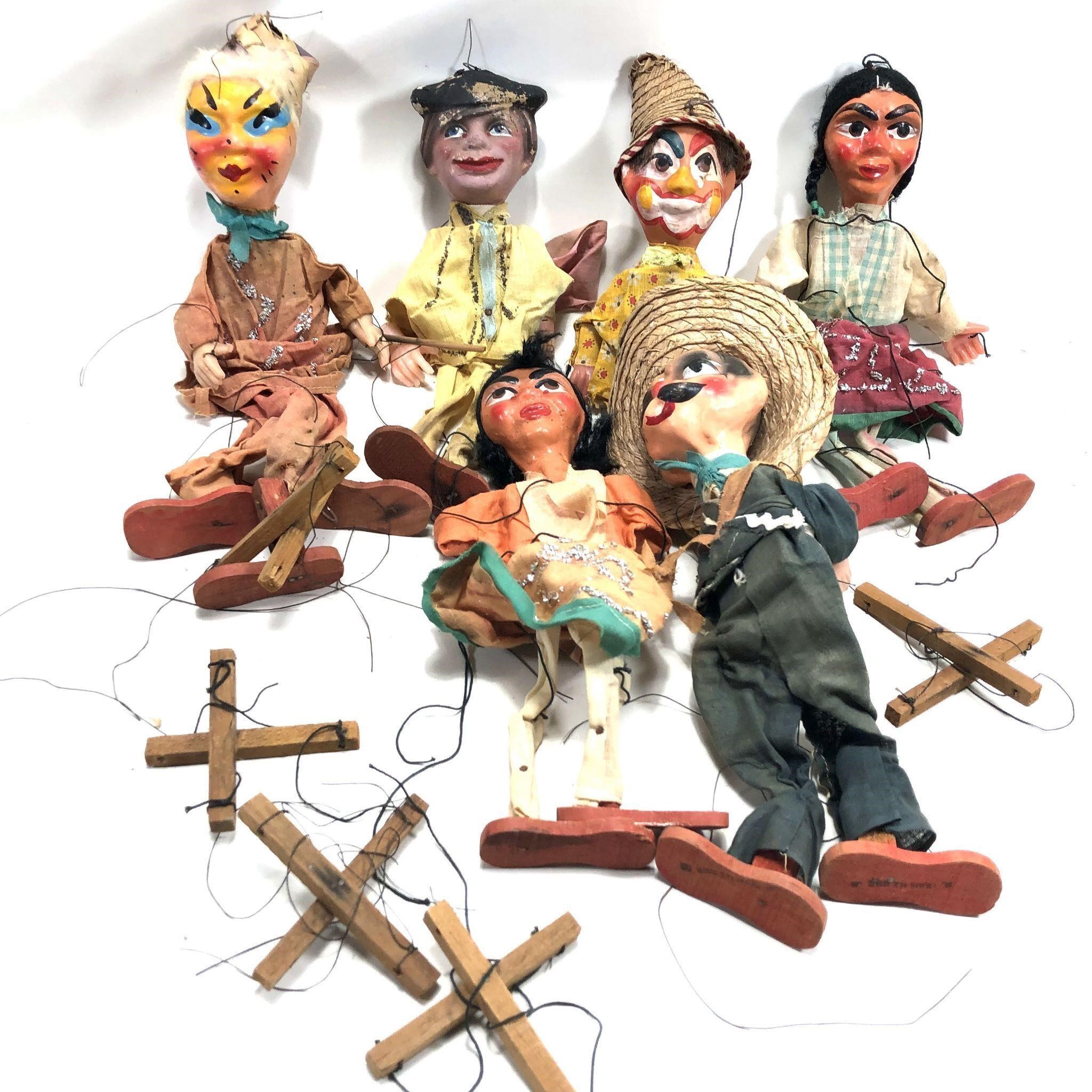 Vintage Marionette Doll Bundle Lot For Fix-Up