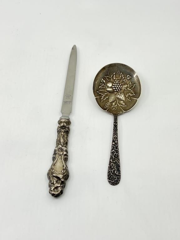 Sterling Silver Spoon and Sterling Handle Knife