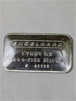 One Troy Ounce .999 Fine Silver Bar