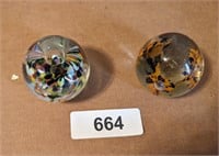 (2) Glass Paperweights