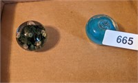 (2) Glass Paperweights