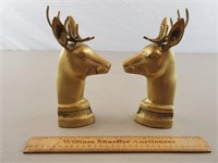 Brass Deer Bookends 9" H