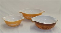 Stacking Butterfly Gold & Orchard Brown Pyrex Bowl