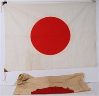 WWII IMPERIAL JAPANESE NATIONAL FLAG LOT OF 2 WW2