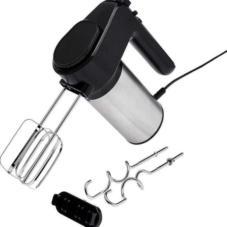 Electric Hand Mixer 6 Speed Black Stainless Steel