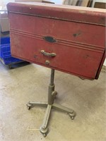 Early Craftsman toolbox on rolling stand