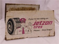 Vintage Jetzon Tires tire rack store display sign,