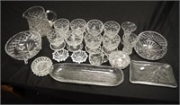 Quantity vintage cut crystal tableware