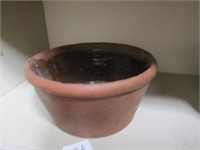 Antique Pottery Bowl w/Pour Spout-Glazed Inside