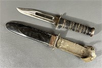 WWII KA-BAR USN MK2 Fighting Knife & Sheath