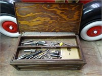 Wood tool caddy w/bits & cutter 15"L