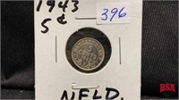 1943 Newfoundland small nickel