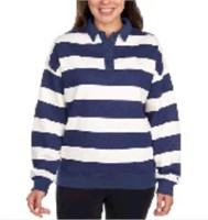Champion Women's SM Henley Sweatshirt, Blue and