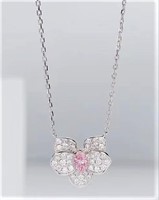 Natural Pink Diamond 18K Gold Necklace