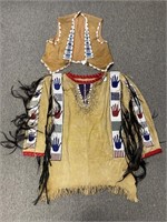 Native American Beaded Buckskin War Shirt & Vest