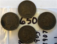 1898,1903,2-1907 4 Indian Head Cents