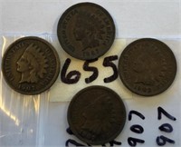 1903,3-1907 4 Indian Head Cents