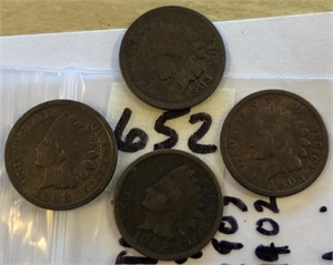 1888,1903,1905 3 Indian Head Cents