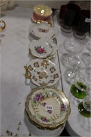 LOT OF ANTIQUE PAINTED SAUCERS & CANDY DISHES