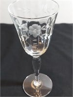 Wheel Cut Optical Panel Sherry Glass Floral