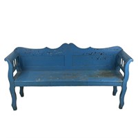 19TH C. EASTERN EUROPEAN PAINTED BENCH
