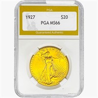 1927 $20 Gold Double Eagle PGA MS66