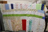 Handmade 92" x 82" Mid Century Polyester Quilt