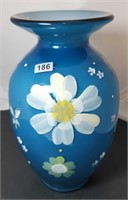 Blue Overlay Vase HP by D. Fredrick