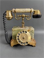 Antique French Marble & Leather Telephone