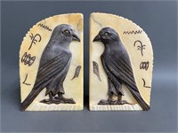 Early Alabaster Egyptian Revival Bookends