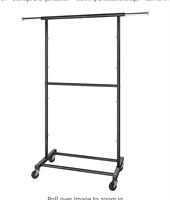 Simple Trending Double Rod Clothing Garment Rack,