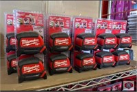 New 10 packs; Milwaukee 25 ft. x 1-1/16 in.