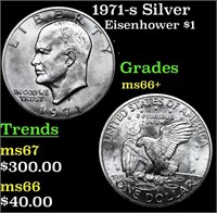 1971-s Silver Eisenhower Dollar $1 Grades GEM++ Un