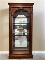 Beautiful Lighted Curio Cabinet w/ Mirrored Back