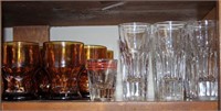 Selection of Glasses Including 7 Amber