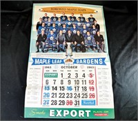 1963-64 TORONTO MAPLE LEAFS WALL CALENDAR